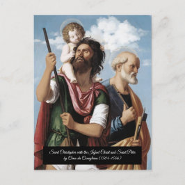 Postal Saint Christopher con el Cristo Infantil