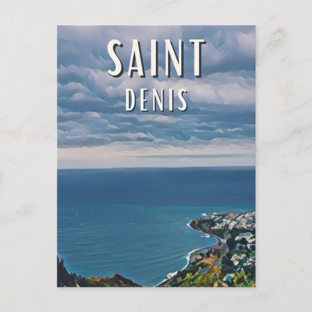 Postal Saint-Denis (La Réunion) Photo Vintage (Anverso)