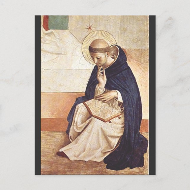 Postal Saint Dominic de Guzman por Fra Angelico (Anverso)
