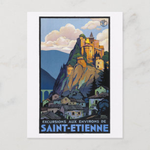 Postal Saint-Etienne France 1930 Poster de Viajes Vintage