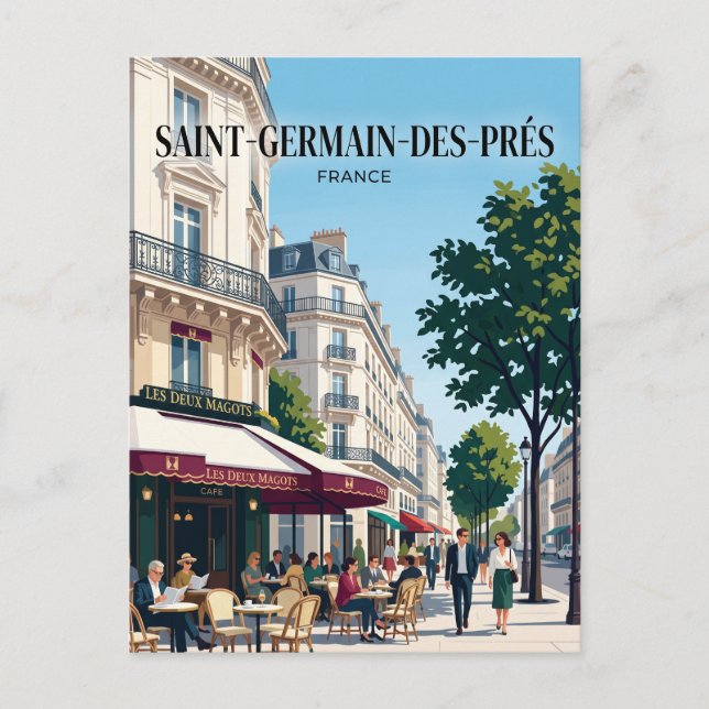 Postal Saint-Germain-des-Prés Francia (Anverso)