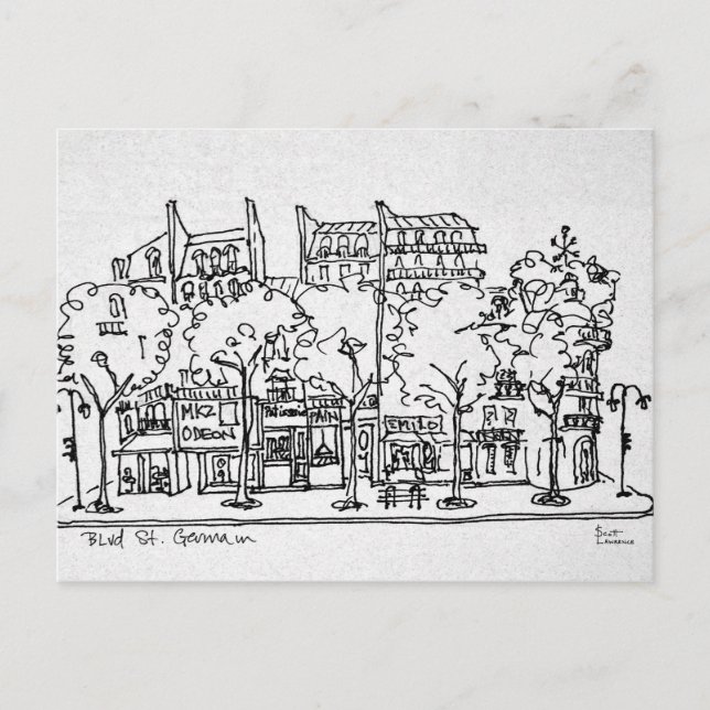 Postal Saint-Germain-des-Pres | París, Francia (Anverso)