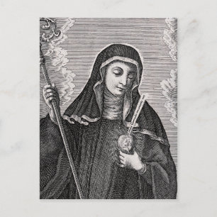 Postal Saint Gertrude, el gran místico benedictino alemán