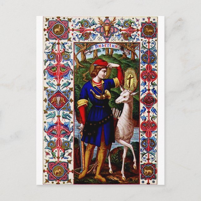 Postal Saint Hubert de Lieja con el escalón (Anverso)