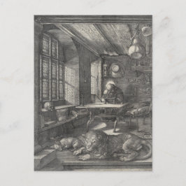 Postal Saint Jerome en su estudio de Albrecht Durer