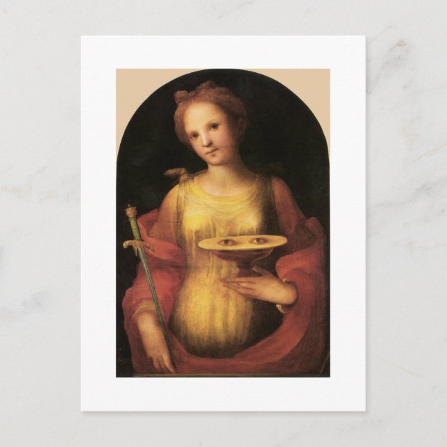 Postal Saint Lucy por Domenico Beccafumi, 1521 (Anverso)