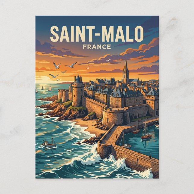 Postal Saint-Malo Francia (Anverso)