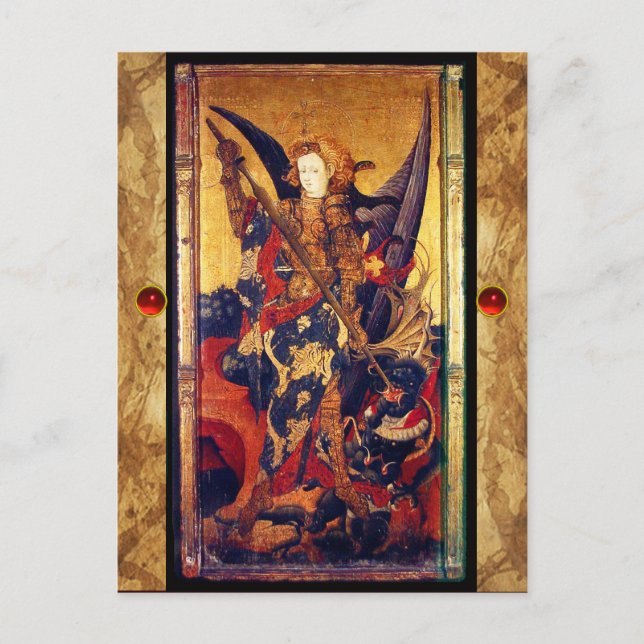 Postal Saint Michael Vanquishing Devil (Anverso)