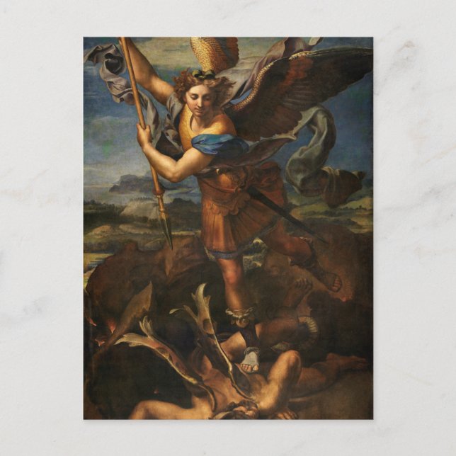 Postal Saint Michael Vanquishing Satan (Anverso)