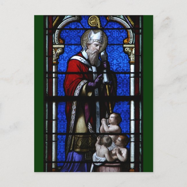 Postal Saint Nicholas Blessings StainGlass (Anverso)