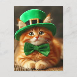 Postal Saint Patricks Day Ginger Kitten