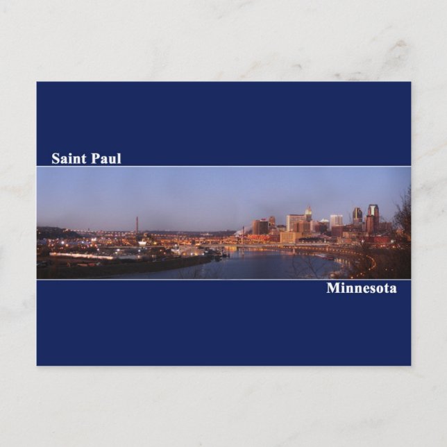 Postal Saint Paul, Minnesota Post Card (Azul oscuro) (Anverso)
