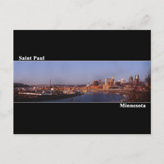 Postal Saint Paul, Minnesota Post Card Card (Negro)