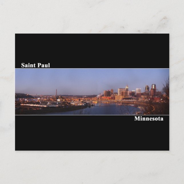 Postal Saint Paul, Minnesota Post Card Card (Negro) (Anverso)