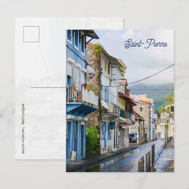 Postal Saint-Pierre, pintoresco pueblo histórico de Marti (Anverso / Reverso)