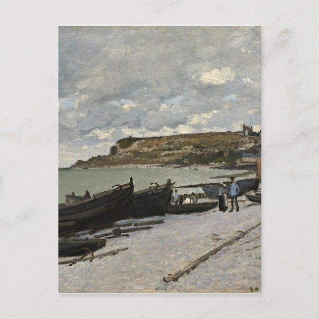 Postal Sainte-Adresse by Monet - Boats Sea Cloudy Sky (Anverso)
