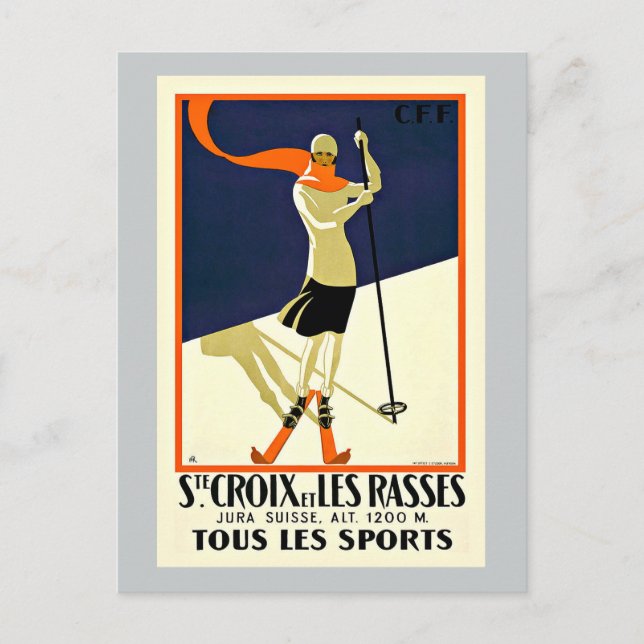 Postal Sainte Croix Les Rasses Ski Sports Travel (Anverso)