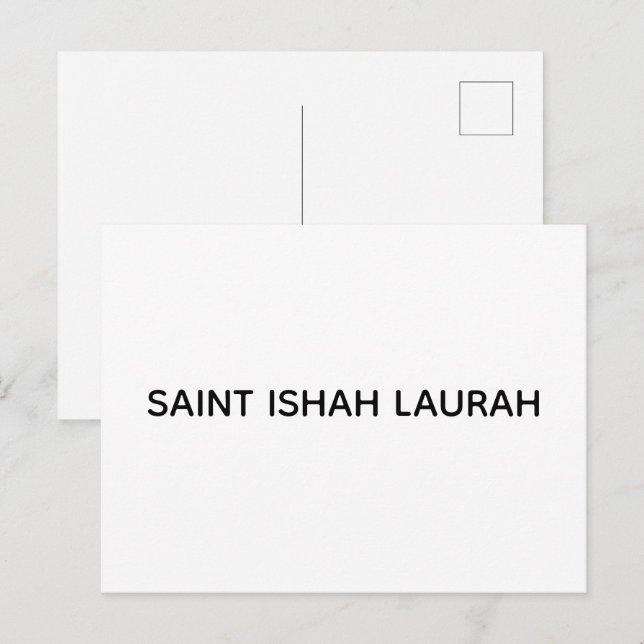POSTAL #SAINTISHAHLAURAH (Anverso / Reverso)