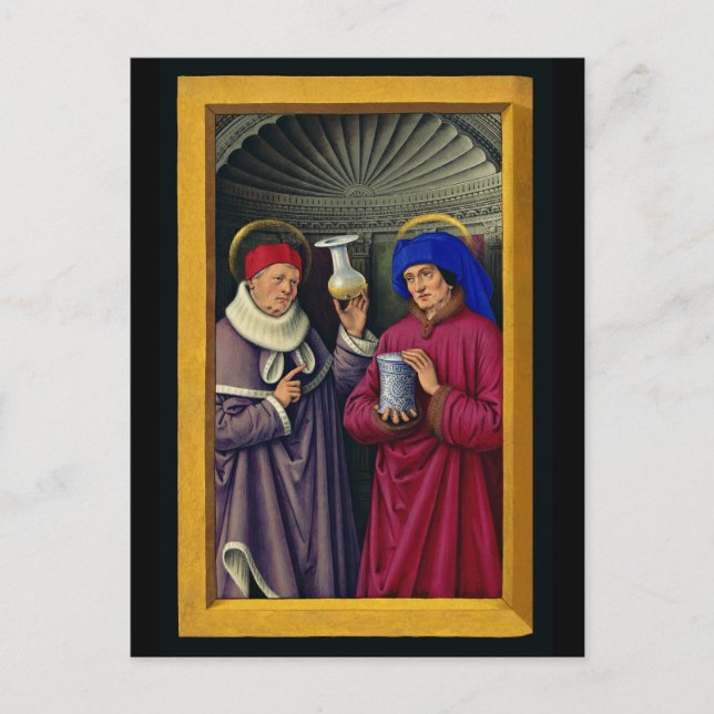 Postal Saints Cosmas and Damian de Jean Bourdichon (Anverso)