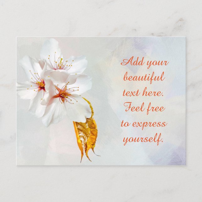 Postal Sakura - Flor japonesa de cerezo (Anverso)