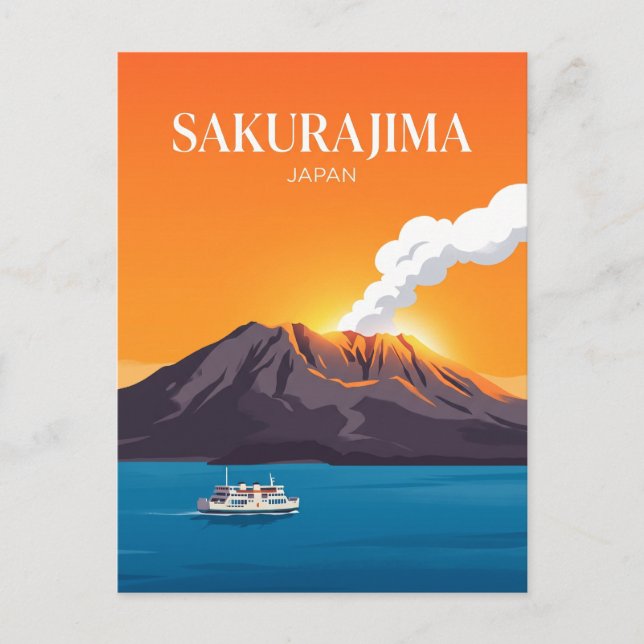 Postal Sakurajima Japón (Anverso)