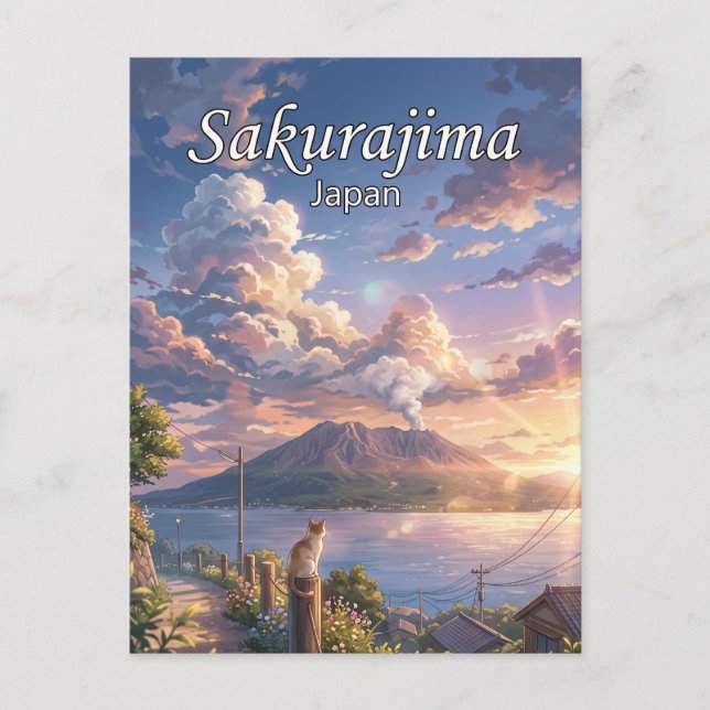 Postal Sakurajima Japón (Anverso)