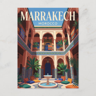 Postal Sala Central de Riads en Marrakech Marruecos