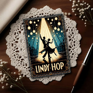 Postal Sala de baile Lindy Hop vintage