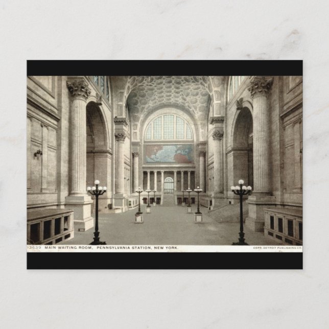 Postal Sala de espera, Pennsylvania Station NY 1913 Vinta (Anverso)