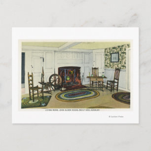 Postal Sala de estar interior Vista de John Alden