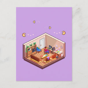 Postal Sala de juegos para niños con imágenes Isometric P