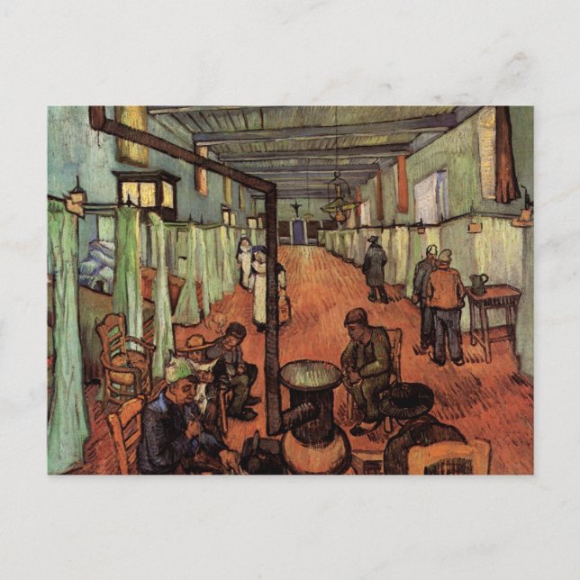 Postal Sala en el hospital de Arles por Vincent van Gogh (Anverso)
