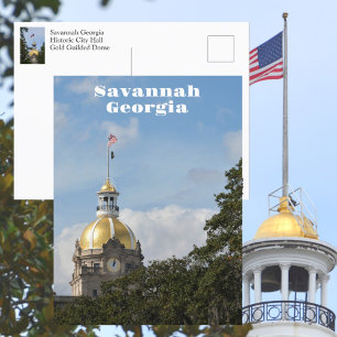 Postal Sala Municipal Histórica de Savannah Georgia Fotog