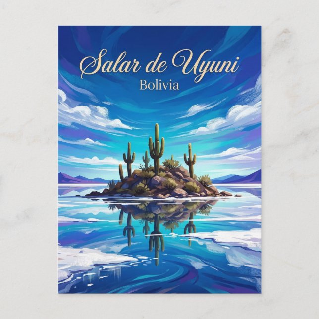 Postal Salar de Uyuni Bolivia (Anverso)