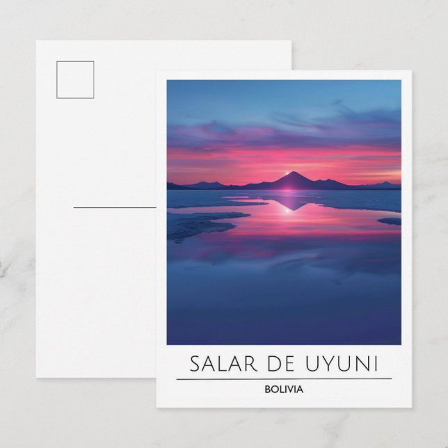 Postal Salar de Uyuni Bolivia Viaje (Anverso / Reverso)