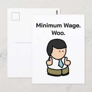 Postal Salario mínimo Woo Funny Office Trabajador Persona