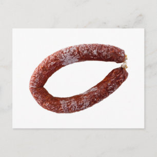 Postal Salchicha de Chorizo aislada en corte