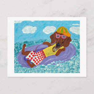 Postal Salchicha Vagabundo de Playa