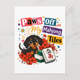 Postal Salchichas Dachshund: Manos Fuera De Mis Fichas De
