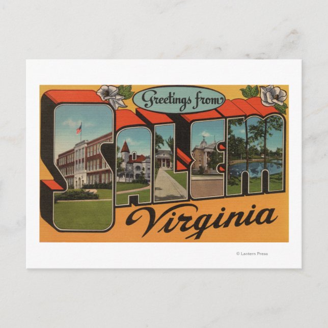 Postal Salem, VirginiaEscenas de letras grandesSalem, VA (Anverso)