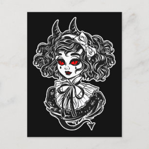 Postal Salem Witch Ilustracion Art