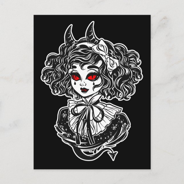 Postal Salem Witch Ilustracion Art (Anverso)