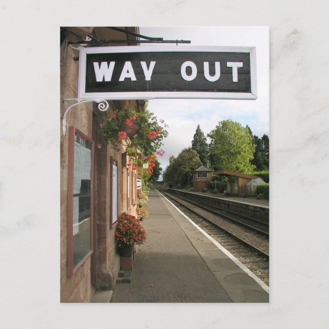 Postal Salida, Crowcombe Heathfield, estación Somerset (Anverso)