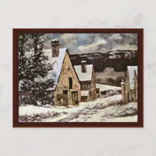 Postal Salida De Aldea En Invierno Por Courbet Gustave