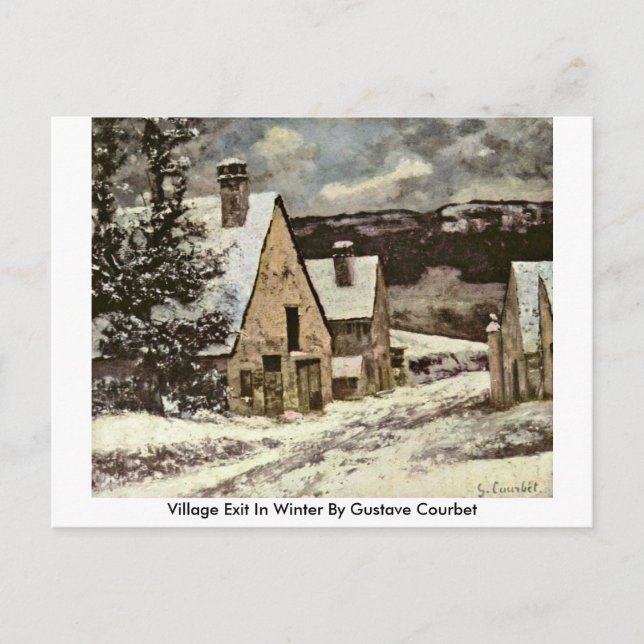 Postal Salida De Aldea En Invierno Por Gustave Courbet (Anverso)