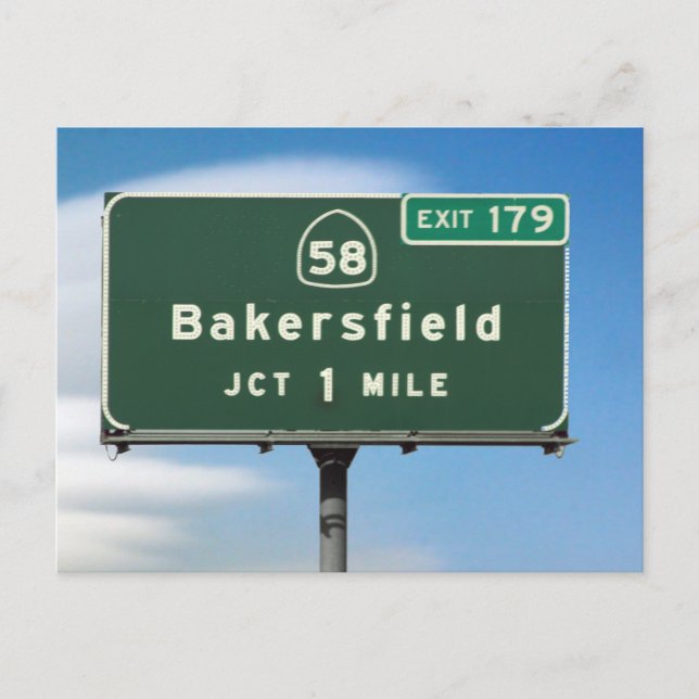 Postal Salida de Bakersfield (Anverso)