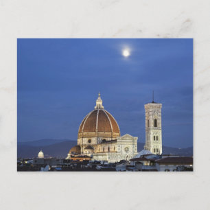 Postal Salida de la luna y Catedral de Florencia, Basílic
