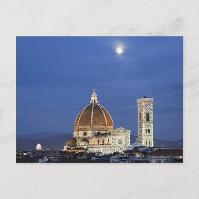 Postal Salida de la luna y Catedral de Florencia, Basílic (Anverso)