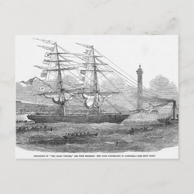 Postal Salida de 'The Lizzie Webber' (Anverso)