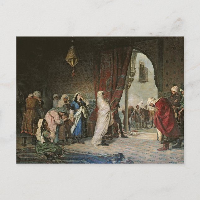 Postal Salida del Boabdil, en la Alhambra (Anverso)